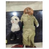 Super creepy bear and stuffed panda