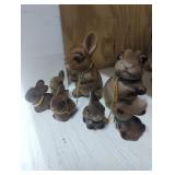 Vintage Easter Norleans flocked rabbits 2 sets