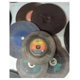 Stack of various metal masonry blades