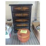 Vintage jewelry box and powder jar