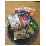 Enamelware pie pan HO scale figures gold plate