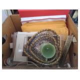 Box lot office materials decorations etc