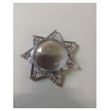 Art Deco goofus glass mourning 7 point star