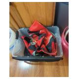 Tote filled with curtains chili pepper theme