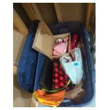 Large tote of Christmas decorations