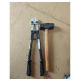 Large hammer and bolt cutters like new