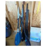 Lot of six canoe oars