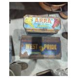 Vintage grape and tomato wooden crates