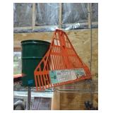 5 gallon tin can & rake head