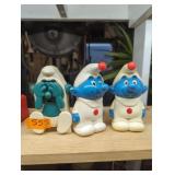 Lot of three Smurf mechanical toys