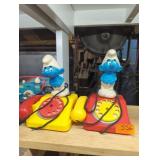 Two retro Smurf preschool phones