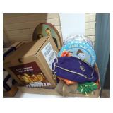 Snoopy tin Christmas decorations, liquor bags,