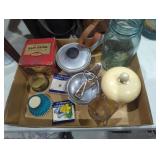 Blue jar vintage kitchen powder jar nite hawk