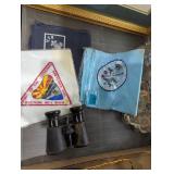 Vintage boy scout binoculars scarfs