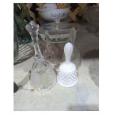 Lot of four various glass bells