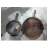 Lot of two cast iron skillets #10 and #6