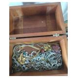 Mini cedar chest costume jewelry