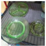 Green depression glass 4 PCs as is