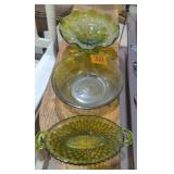 L.E. Smith and imperial glass lot of 3