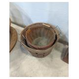 Lot of three wooden produce baskets