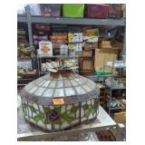 Flag glass lamp chandelier 21x14 need some repair