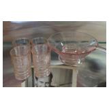 Pink depression glass lot