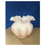 Art glass vase ruffled top 5'