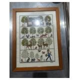 Cross stitch, Johnny Appleseed wall decor 18'