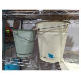 1 & 3 gallon enamelware pail buckets