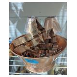 Lot of copper cookie cutters strainer candle