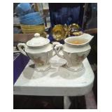 Art Deco porcelain, sugar and creamer