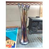 Modern amethyst carnival swung glass vase