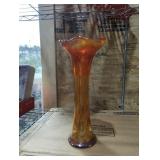 Imperial marigold carnival lass vase beaded