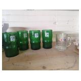 7up in A&w soda advertising mini glasses