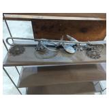Antique bathroom accessory towel holder, soap set