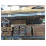 Lot of sewing machine drawers & wood case on top