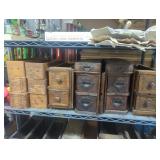 Group of six sewing machine drawers