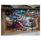 Box lot of vintage costume jewelry