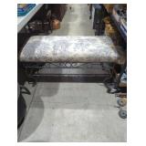 Upholstered bench with aluminum base