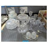 Lot of candle holders, Bohemia, salt and pepper