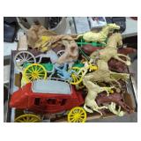 Vintage Marx Childrens toys western theme wagons