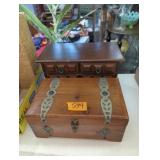 Two vintage jewelry boxes