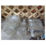 Group of hobnail pattern and cut glass