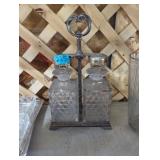 Art nouveau fostoria bar set bourbon decanters