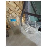 Large vase and art glass