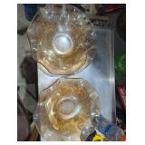 Jeanette carnival Glass iridescent Iris pattern