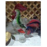 Art glass rooster 13'