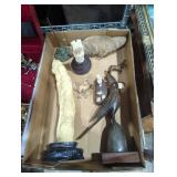 Mix of various modern carved resin figurines