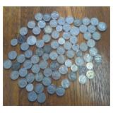 Lot of pre-1965 us coins Buffalo nickel dimes