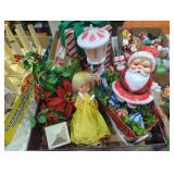 Early blow mold Santa Claus on sleigh tree